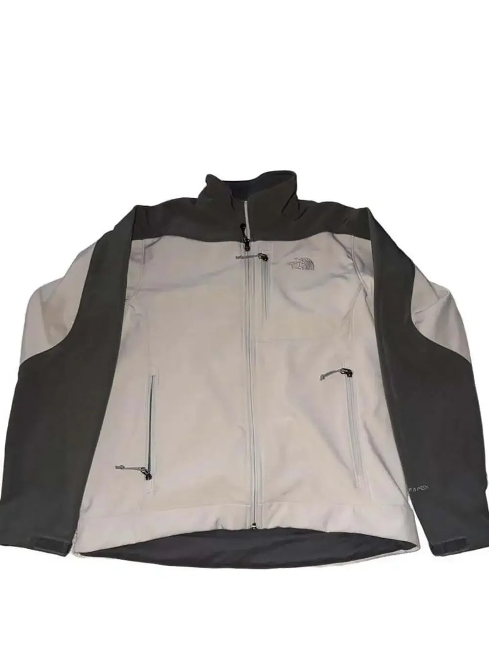 The North Face Apex Softshell Jacket Size M White Gray TNF Apex